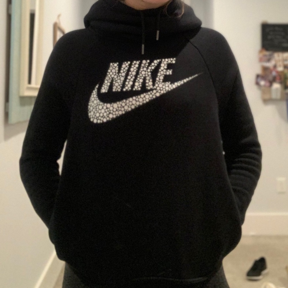 NIKE hooded black cheetah sweatshirt